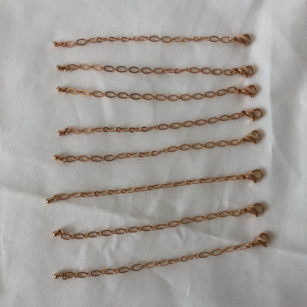 Origami Owl chain extenders in rose gold